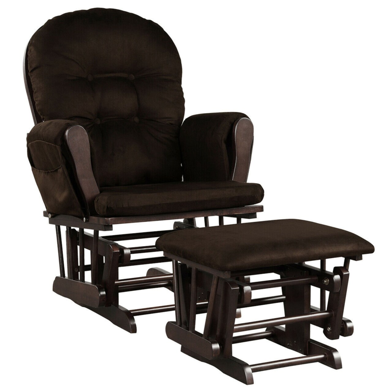 Baby Nursery Relax Rocker Rocking Chair Glider And Ottoman Set W/ Cushion